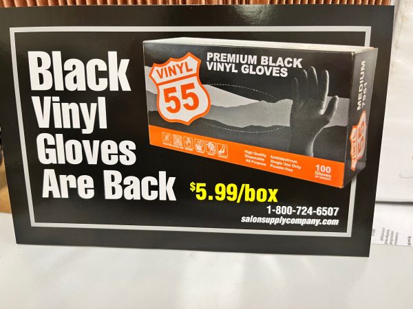 black vinyl gloves